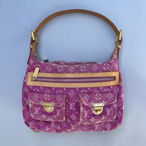 Louis Vuitton Pink Denim Baggy PM Shoulder Bag